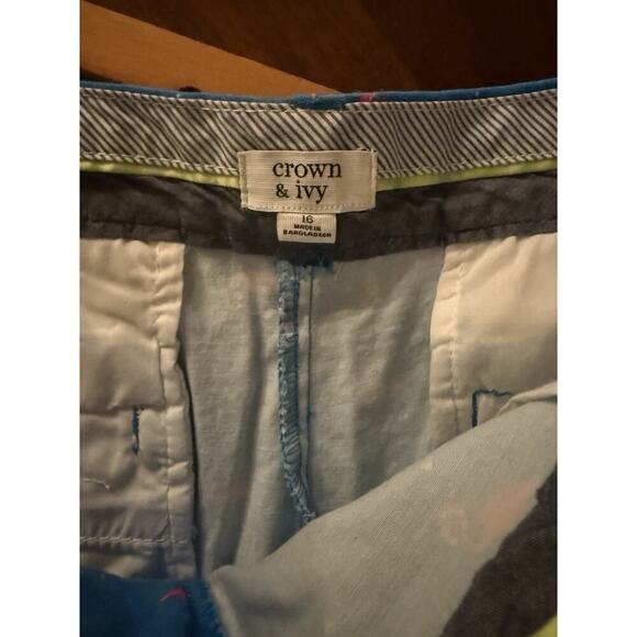 CROWN & IVY SHORTS - Flamingo Print - 16-Blue/Pink - Picture 4 of 4